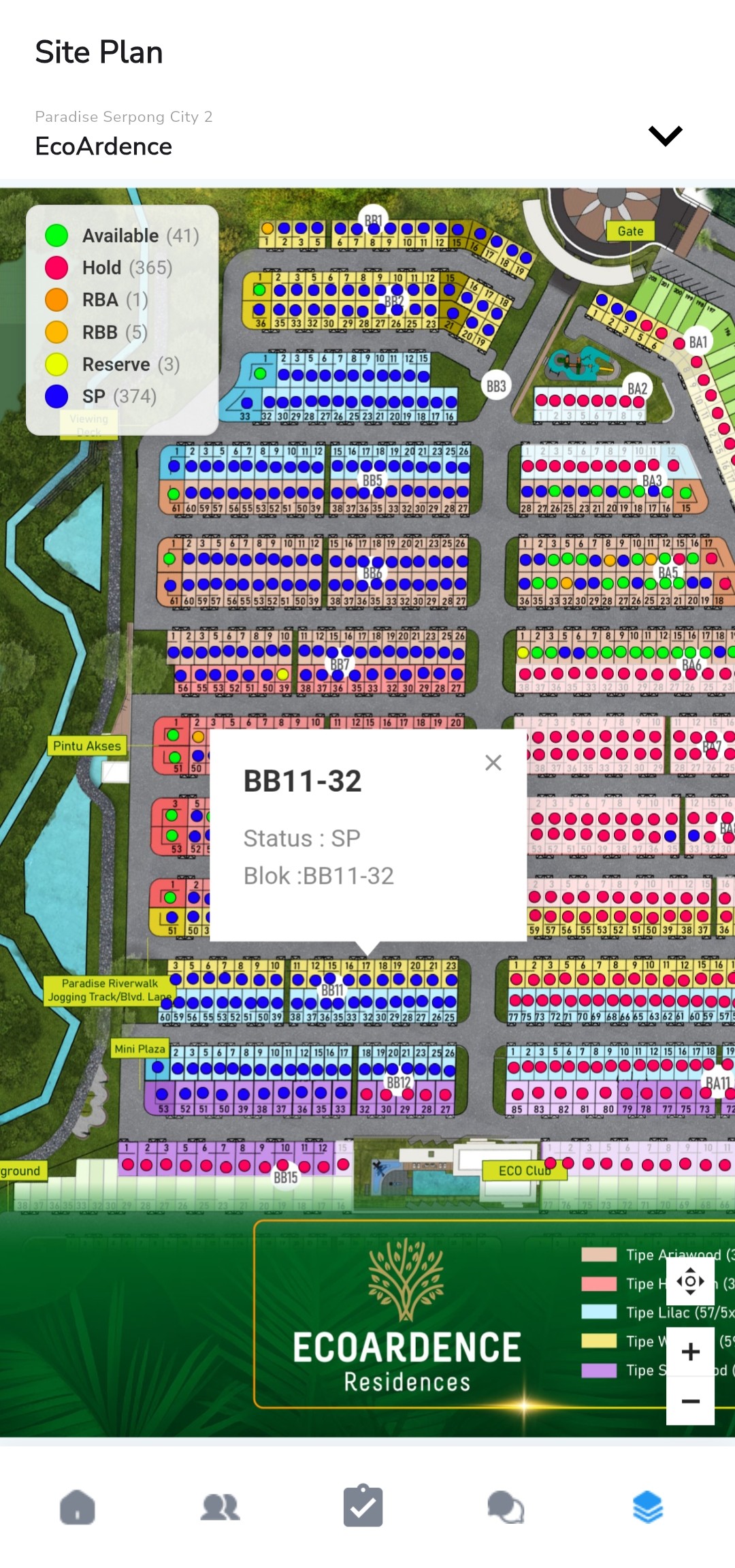 Live Site Plan interaktif Paradise Connect
